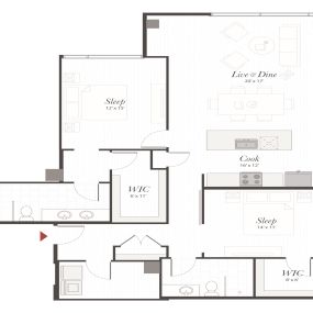 Encore P4 2 Bedroom Apartment Floor Plan