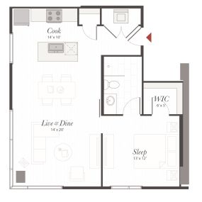 Encore X1 1 Bedroom Apartment Floor Plan