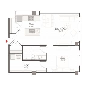 Encore P7 1 Bedroom Apartment Floor Plan