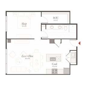 Encore P6 1 Bedroom Apartment Floor Plan