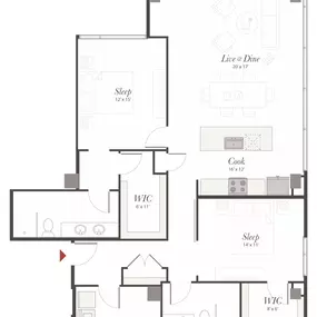 Encore P4 2 Bedroom Apartment Floor Plan