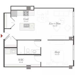 Encore P7 1 Bedroom Apartment Floor Plan