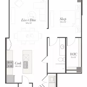 Encore X3 1 Bedroom Apartment Floor Plan