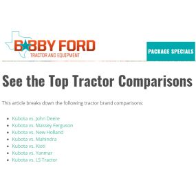 comparison of tractor brands
