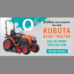 limited time offer on a new kubota b2301 tractor