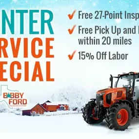 Bobby Ford Winter Service Special going on now until November 30, 2019. Don't miss out!