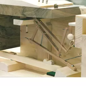 Piano Fuchs in 5020 Salzburg 
unser Mechanik-Modellbau: Detailansicht / Flg. Erard - Urmechanik - Bj. 1821