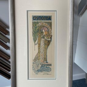 12kt finished corner frame with appliqué corners on this Alphonse Mucha.