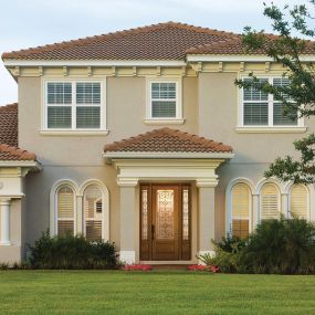 Traditional Front Door in Two Story Home