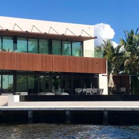 Modern south Florida home with energy efficient, impact resistant windows.