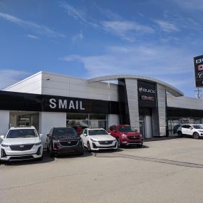 Smail Buick/GMC/Cadillac Located in east Greensburg, Pa just minutes from Westmoreland Mall and Arnold Palmer Reginal Airport.  We are conveniently located just a short drive from Irwin, North Huntingdon, Monroeville, and Pittsburgh. Stop in and see our large selection of new and used cars