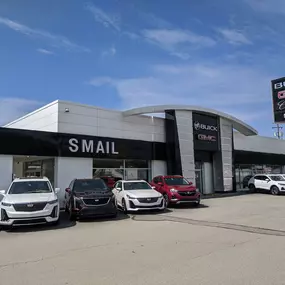 Smail Buick/GMC/Cadillac Located in east Greensburg, Pa just minutes from Westmoreland Mall and Arnold Palmer Reginal Airport.  We are conveniently located just a short drive from Irwin, North Huntingdon, Monroeville, and Pittsburgh. Stop in and see our large selection of new and used cars