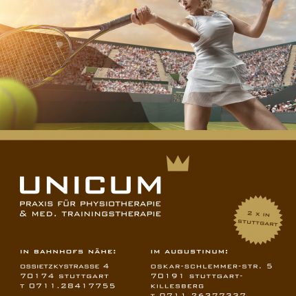 Logotipo de Unicum. Killesberg | Physiotherapie | Logopädie | Training | Gesundheitskurse