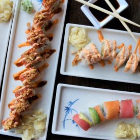 Enjoy our wonderful sushi program including many delicious specialty rolls, poke bowls, avocado boat and more.