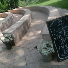 Beautiful outdoor wedding area for guests and audience seats for concerts