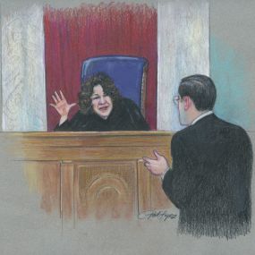sketch of Houston judgment collection attorney Seth Kretzer
