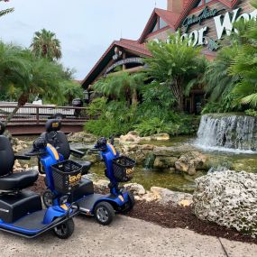 Scooter rental in Orlando Florida  by Gold Mobility Scooters. We sell and rent top of the line Pride Mobility Scooters in our rent a scooter line. Theme Parks and Orlando Florida Area scooter rentals. Best rental Prices, Premium brand new scooters for rent, Free Delivery and Pickup, Free Damage Waver, Free Accessories, and Custom upgrades. 5 star rated scooter rental company. Scooter Rental info at https://goldmobilityscooters.com or Call us at 407-414-0287