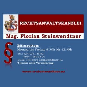 Rechtsanwaltskanzlei - Mag. Florian Steinwendtner - Familienrecht, Strafrecht und Wirtschaftsstrafrecht, Vertragsrecht, Liegenschafts- und Immobilienrecht, Sportmanagement