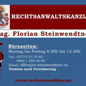 Rechtsanwaltskanzlei - Mag. Florian Steinwendtner - Familienrecht, Strafrecht und Wirtschaftsstrafrecht, Vertragsrecht, Liegenschafts- und Immobilienrecht, Sportmanagement