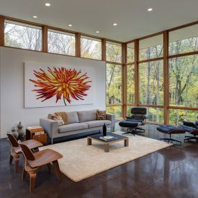 Loewen Wood interior Modern window wall installation