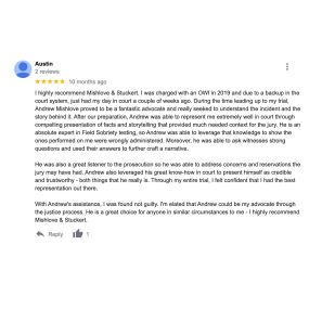 Google review of Mishlove and Stuckert, Attorneys at Law | Milwaukee, WI