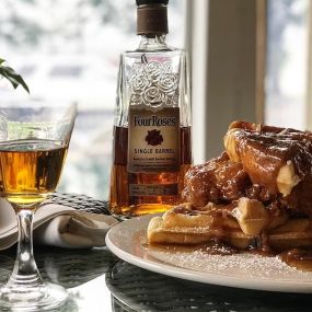 Chicken and Waffles with FourRoses Single Barrel