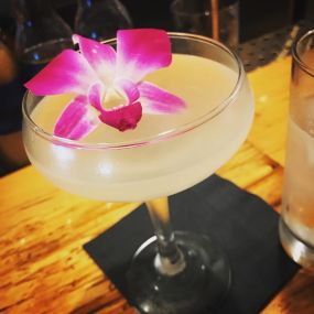 Black Orchid with Ironfish Distillery Wheat Vodka, St. Germain, and White Cranberry