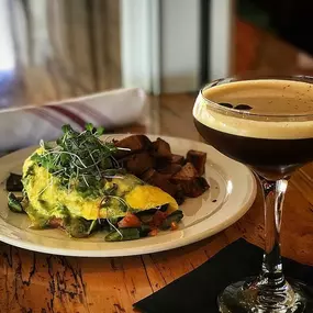 Wild Ramp Pesto Omelette and Rise and Shine Cocktail