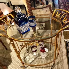 Glamorous bar cart