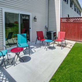 Residential patio and backyard
