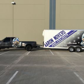 Our awesome moving truck and trailer.