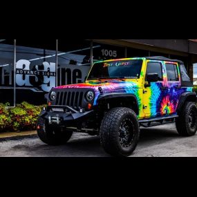 Tie-dye vehicle wrap