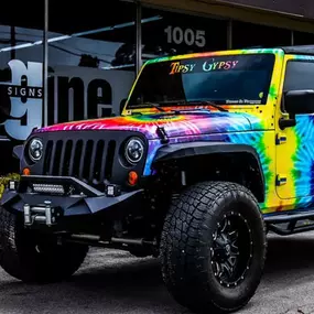 Tie-dye vehicle wrap