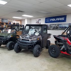 We are a Polaris dealer and have a great selection of top of the line Polaris ATVs and Rangers for sale.