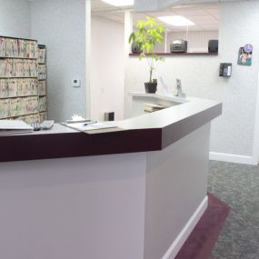 Our reception desk where our friendly office staff can assist you.