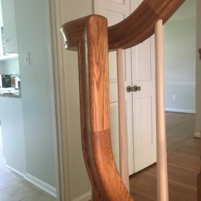 We had to cut 5 different handrail pieces and join them together to make this.