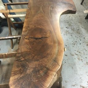 Another part of Annandale Floors is that we make slab tables. This piece of Claro Walnut will be either a coffee table or entrance table.