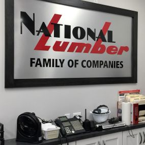 National Lumber Sign inside the Newton store