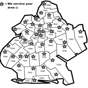 Locksmith service in Brooklyn area by map