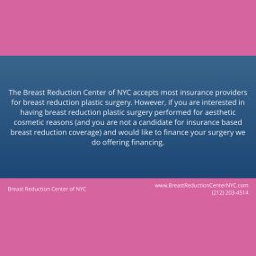 Breast Reduction Center of NYC - Insurance and Financing
