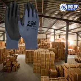 G-Tek® NeoFoam® Seamless Nylon Glove with NeoFoam® Coated Palm & Fingers - Touchscreen Compatible.

Recommended for general handling. Boxes and packages - couriers, warehouse workers, movers and small parts packaging. Come pick yours up Eagles Sales today!