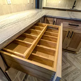 Two tier utensil drawer