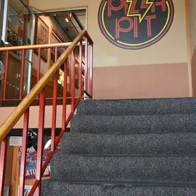 stairs to pizza pit