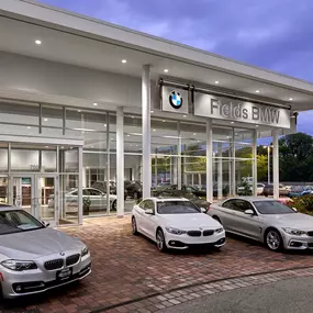 Fields BMW Northfield Storefront from left view