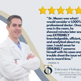 Tidewater Orthopaedics is proud to uphold a long-standing tradition of providing superior orthopaedic care, treating thousands of patients per year from Hampton, Williamsburg, Newport News, and other nearby areas in Virginia since our founding in the 1970s. As the only subspecialty orthopaedic practice on the Peninsula, we’re well known throughout the community as “The Specialist Group.” Our excellent reputation is based, in part, on the high level of specialization of our doctors, all of whom a