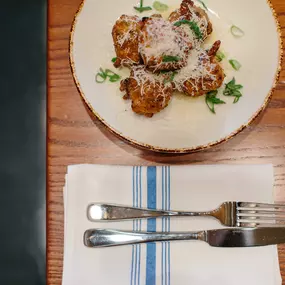 Roasted Cauliflower Lentil Fritters at Iron Works