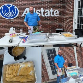 Agency owner, Craig Doland, was the lead fry cook at our Staff Fish Fry! Here he is frying fresh caught trout, Louisiana crawfish tails, hush puppies and fries for his staff to show some appreciation.