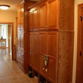 Northland Cabinets, Inc, Maple Grove, MN Mud Room Lockers Turn an Unorganized Entry to Beauty and Function!