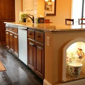 Northland Cabinets, Inc, Maple Grove, MN Custom Kitchen Island  with Personal Cut Decorative Cutout