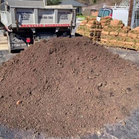 Topsoil delivery for a client installing sod. Good time of year to start improving your lawn.